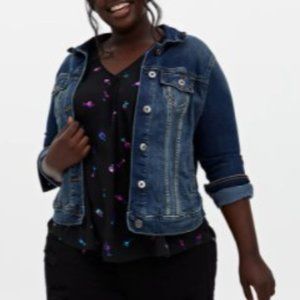 Torrid Black Cocktail Georgette Pleated Front Blouse